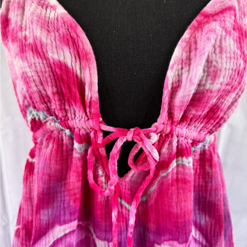 Hand dyed Woman’s Plunge Front  Coverup - Picture 5 of 9